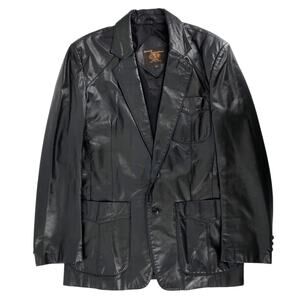 90s black leather blazer jacket 1990s vintage